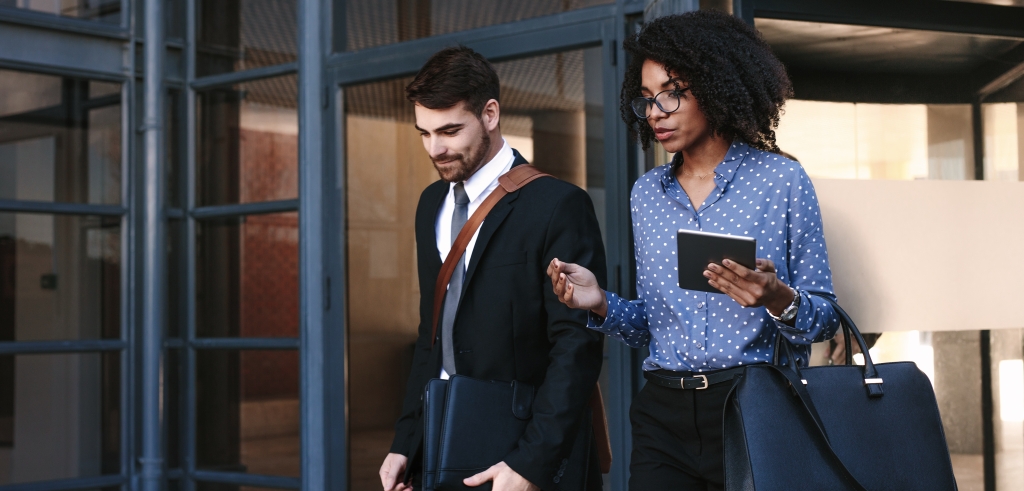 two person discussing 